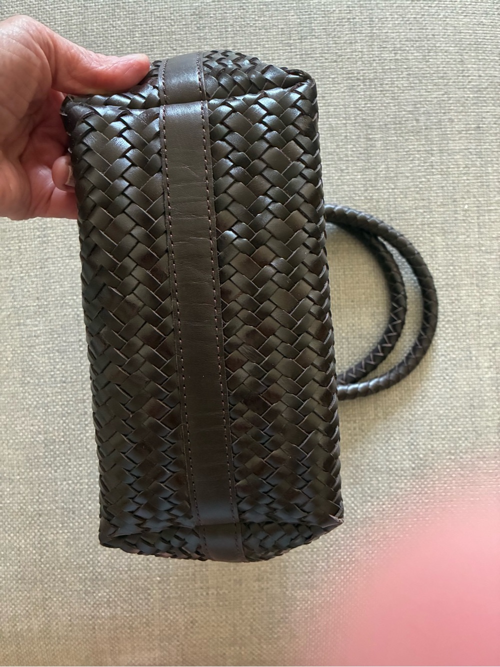 Madewell Woven Leather Tote Bag - chocolate brown - Picture 2 of 6
